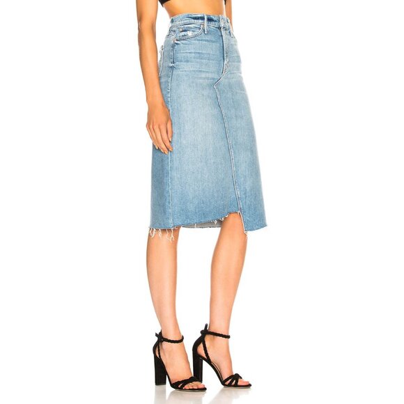 Mother Denim "A Step Midi" Denim Skirt in "Misbeliever", size 26 - Picture 12 of 14